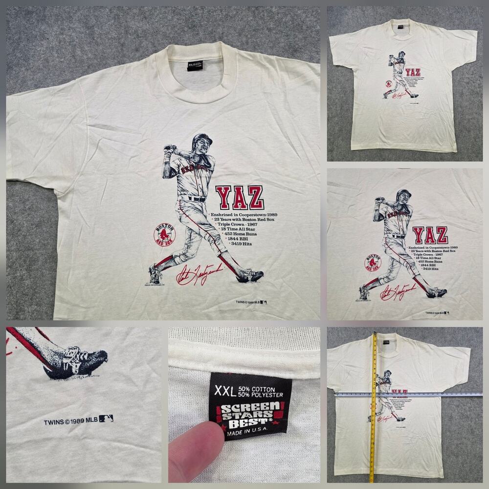 Vintage Boston Red Sox YAZ T Shirt Mens 2XL MLB Baseball Screen Stars Best 80s‎